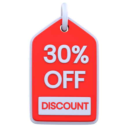 30 Percentage Discount  3D Icon