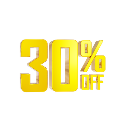 30 Percentage Discount  3D Icon