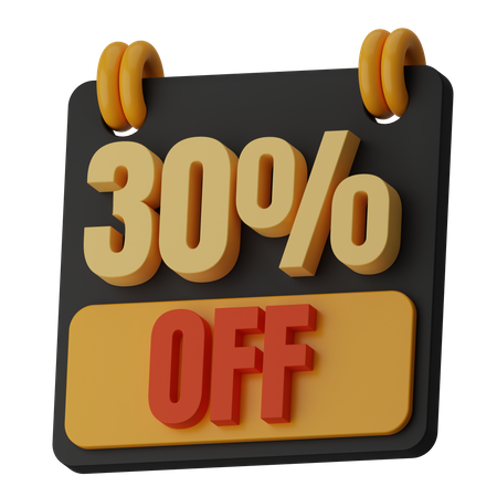 30 Percentage Off  3D Icon