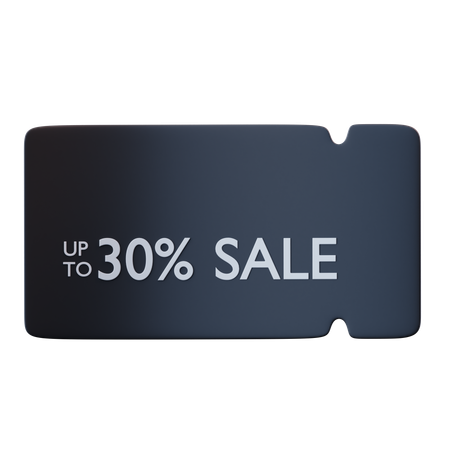 30 Percentage Voucher Discount  3D Icon