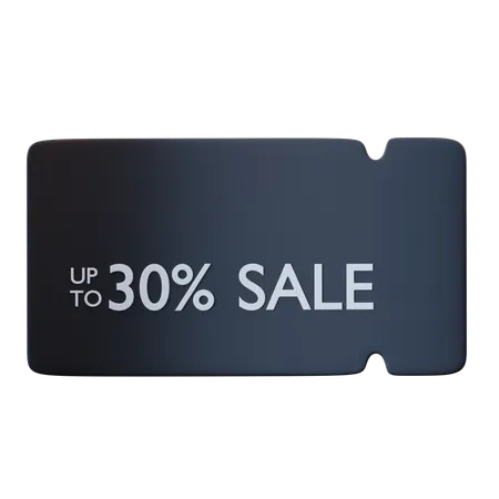 30 Percentage Voucher Discount  3D Icon