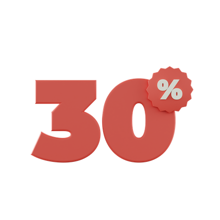 30 por ciento de descuento  3D Icon