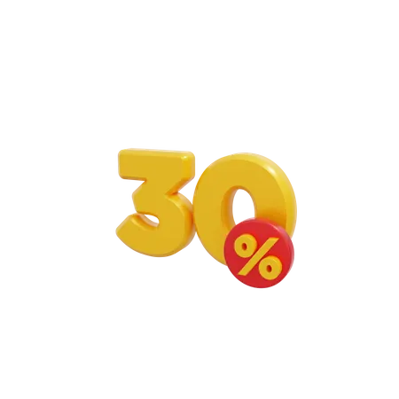 30 por cento  3D Icon