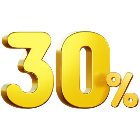 30 por cento de desconto  3D Icon