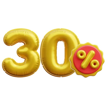 30 por ciento  3D Icon