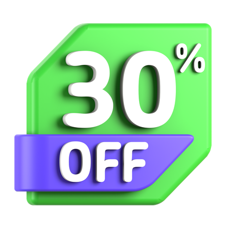 30 por ciento de descuento  3D Icon