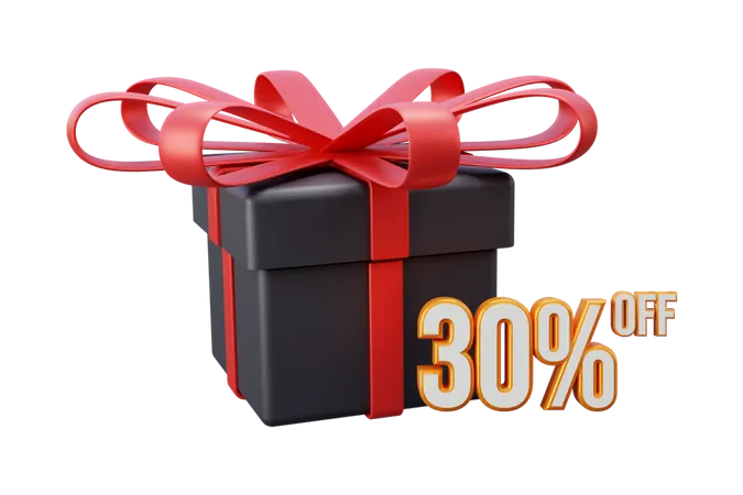 30 por ciento de descuento en regalo  3D Icon