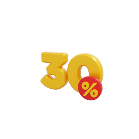 30 pour cent  3D Icon