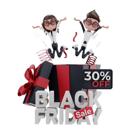 30 % de réduction sur les soldes du Black Friday  3D Illustration