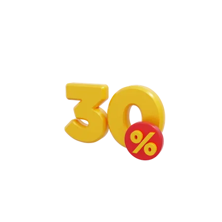 30 Prozent  3D Icon