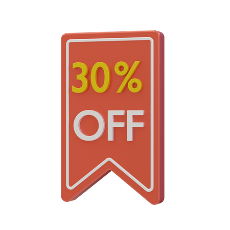 30 Prozent Rabatt  3D Icon