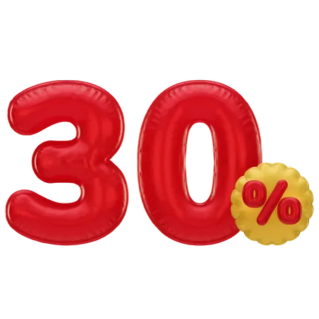 30 Prozent Rabatt  3D Icon