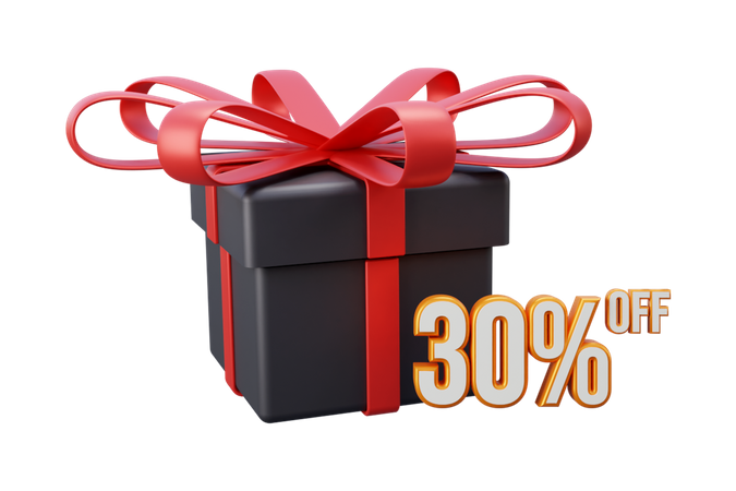 30 Prozent Rabatt auf Geschenke  3D Icon