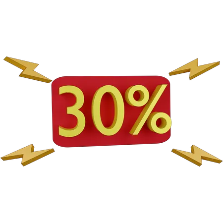 30 Prozent Rabatt-Tag  3D Illustration