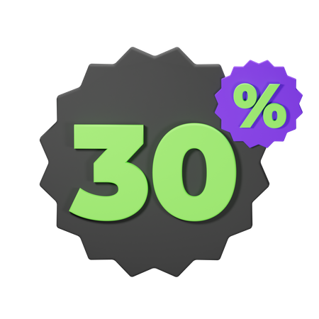 30% Rabatt  3D Icon