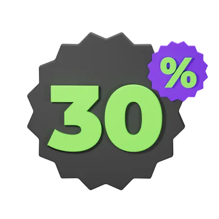 30% Rabatt  3D Icon