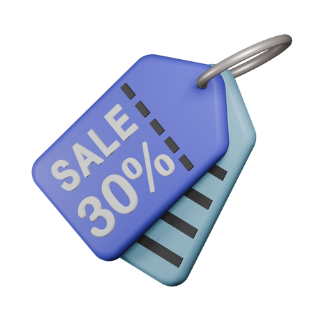 30% Sale Tag  3D Icon