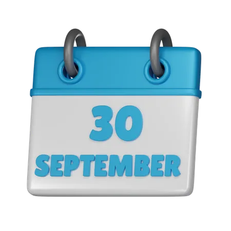 30 September  3D Icon