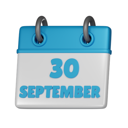 30 de septiembre  3D Icon