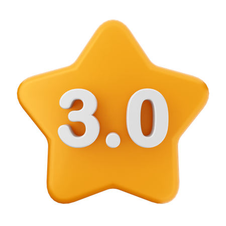 3.0 star rating riview  3D Icon