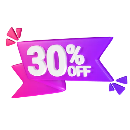 Etiqueta de desconto de 30%  3D Icon