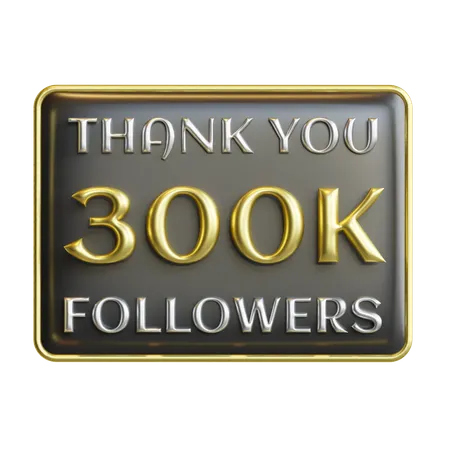 300 mil seguidores  3D Icon