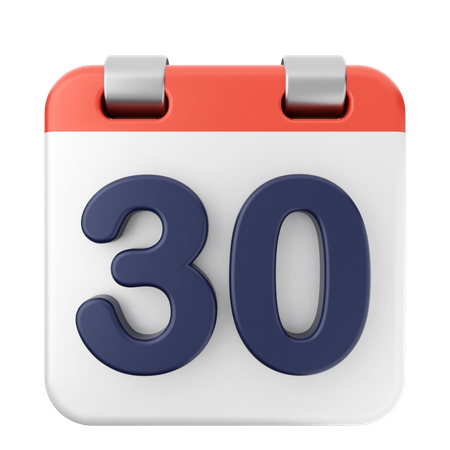 Calendrier 30e  3D Icon