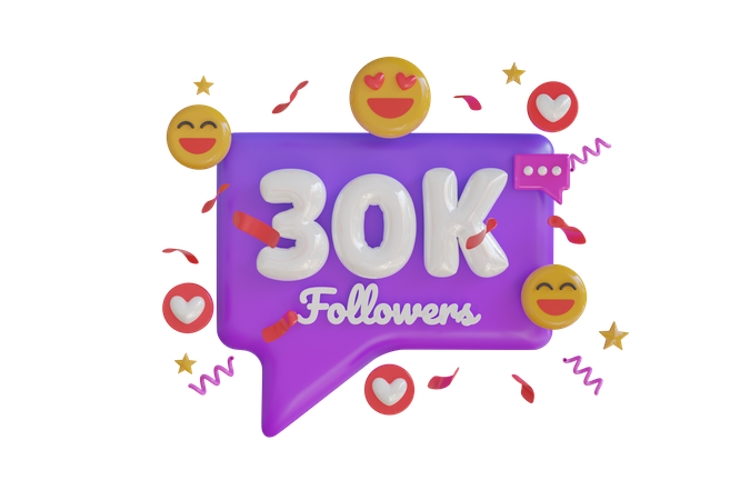 30k seguidores  3D Icon