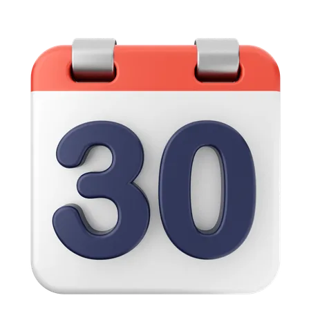 30º calendário  3D Icon