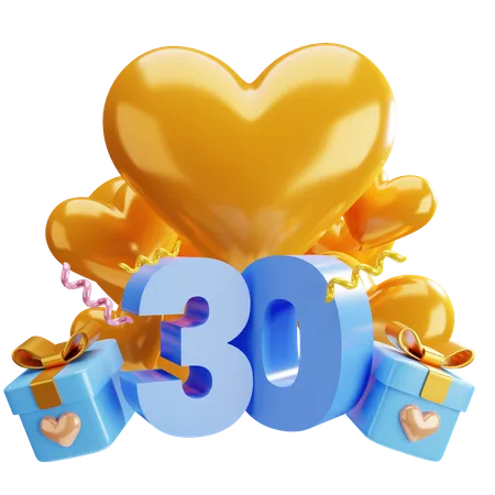 3 D Asset 30th Anniversary 3D Illustration
