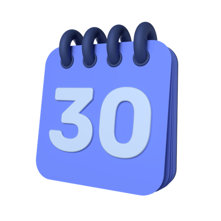 30th Calendar  3D Icon