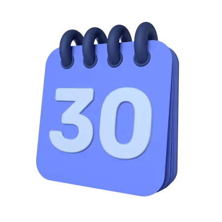 30th Calendar  3D Icon
