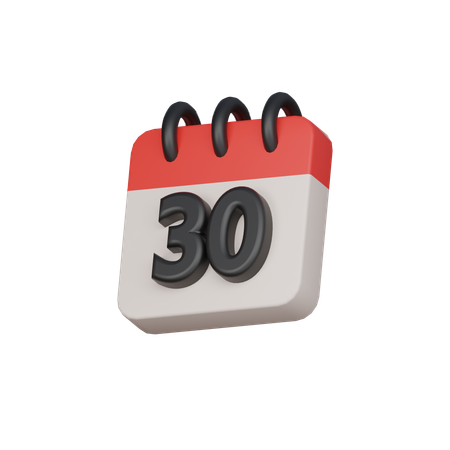30th the thirtieth day  3D Icon
