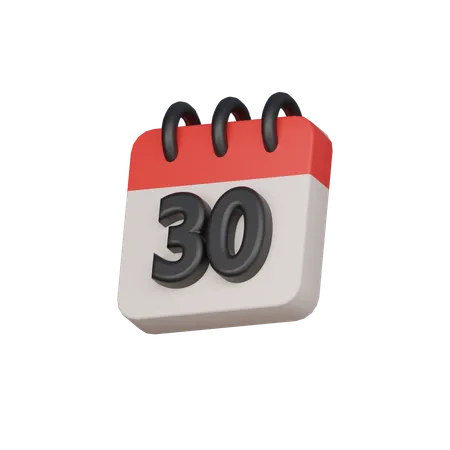 30th the thirtieth day  3D Icon