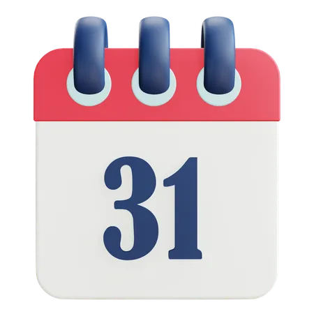 31 Date  3D Icon