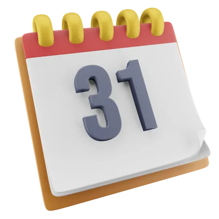 31 Date  3D Icon