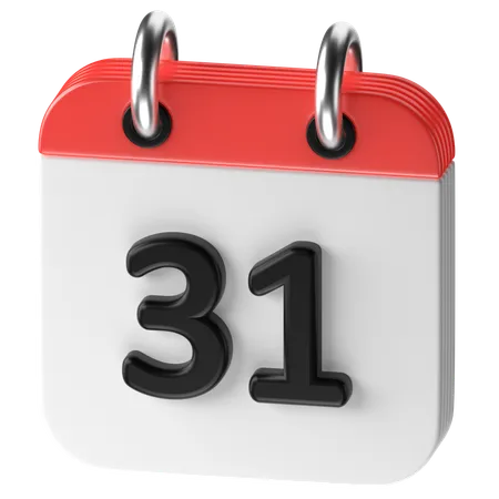 31 Date  3D Icon