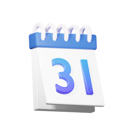 31 Date  3D Icon