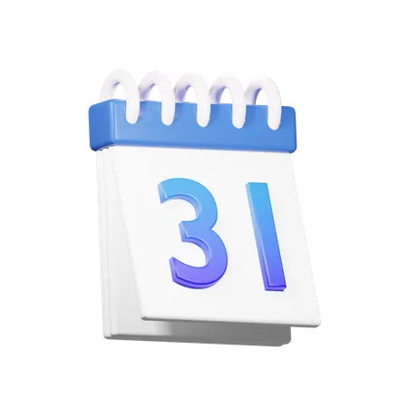 31 Date  3D Icon