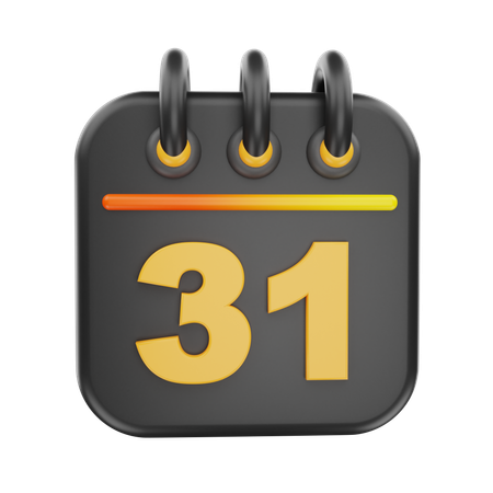 31 Date  3D Icon