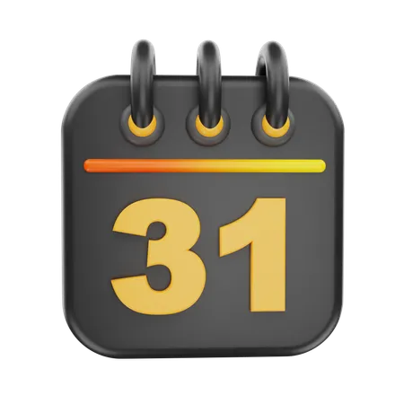 31 Date  3D Icon