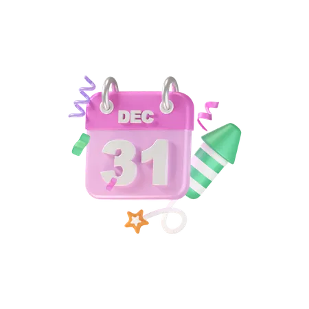 31 Date  3D Icon