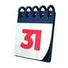 31 date calendar 3d logo
