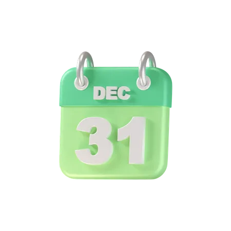 31 de dezembro  3D Icon