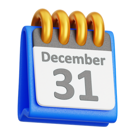 31 de diciembre  3D Icon