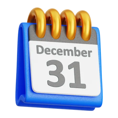 31 de diciembre  3D Icon