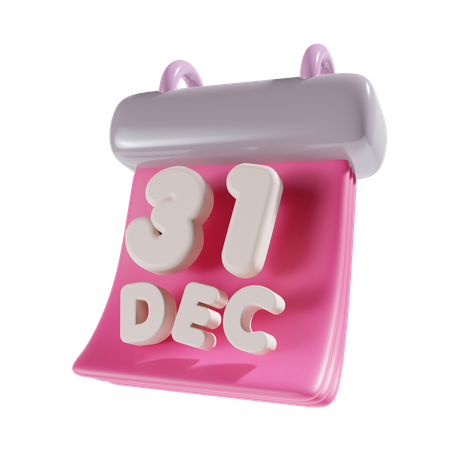 31 December  3D Icon