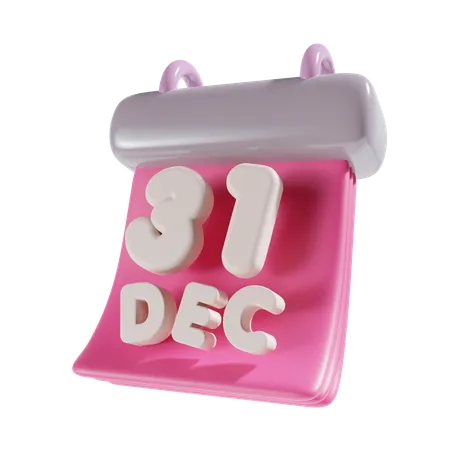 Calendar New Year Pink 3D Icon
