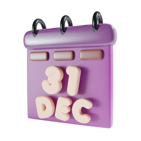 Calendar Happy New Year 3D Icon