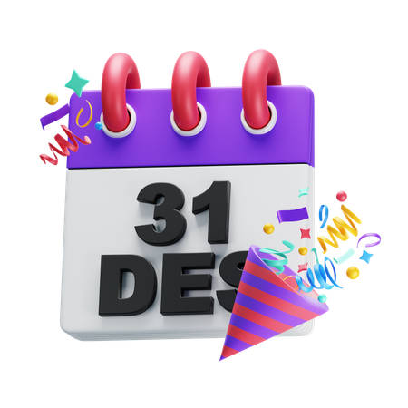 31 december  3D Icon